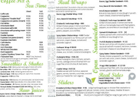 La Verdure Real Food Cafe menu