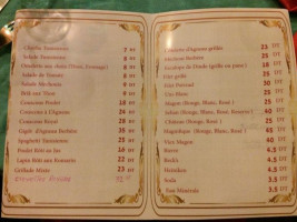 Restaurant Bar Le Petit Prince menu