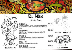Pablo's Mexican Cantina menu