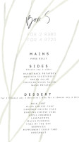 Le Petit Manoir Franschhoek menu