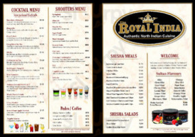 The Royal India menu