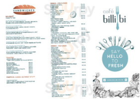 Cafe Billi Bi menu