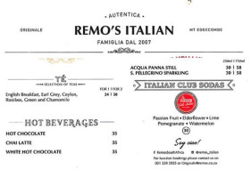 Remo's Fratelli menu