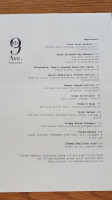 9th Avenue Waterside menu