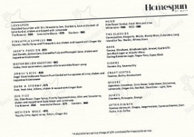Homespun Blouberg menu
