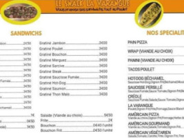 Snack La Varangue menu