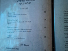 Captain's Anchor Pub menu