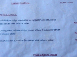 Marula Coffee Shop menu